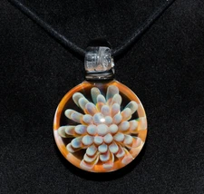 Dot Implosion Glass Pendant – Floral Galaxy Space Sea Anemone Nebula Jewelry