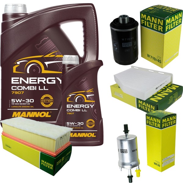 Inspektionspaket 6L Mannol Energy 5W-30 FüR Audi A3 1.8 Tfsi 2.0 TT VW Golf VI-image