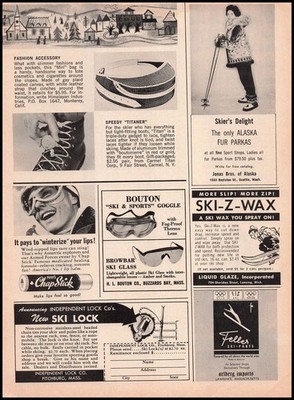 1961 H.L. Bouton Co. Buzzards Bay Massachusetts Browbar Ski Sun Glasses Print Ad