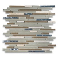 A79003 Glass Mosaic Tile Beige Brown Electroplate Sunny Yellow Marble Linear