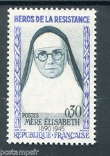 FRANCE - 1961 timbre 1291, Héros, Mère Elisabeth neuf**