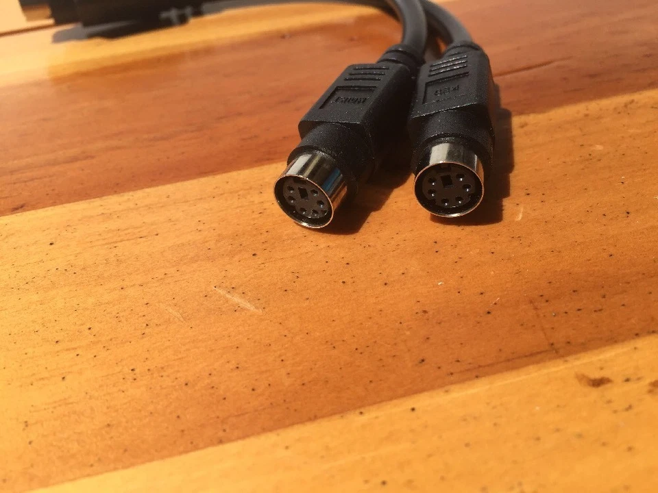 6"  PS2 Male to Dual Female Y Cable - PS/2 Splitter - Black - Image 4 of 4