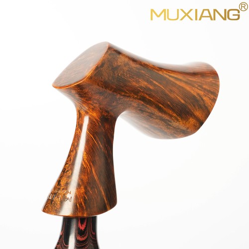 MUXIANG Bruyère Poker Tabakpfeife Holz glatt Freihandpfeife Cumberland Stiel - Bild 7 von 13