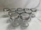 10 Small Embossed MASON Jar with Screw on Cap 2 1/4" Tall 2" Diameter