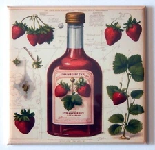 Strawberry Syrup FRIDGE MAGNET sign advertisement "style B"