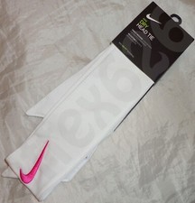 NWT Nike DRY Head Tie Headband White Pink Swoosh
