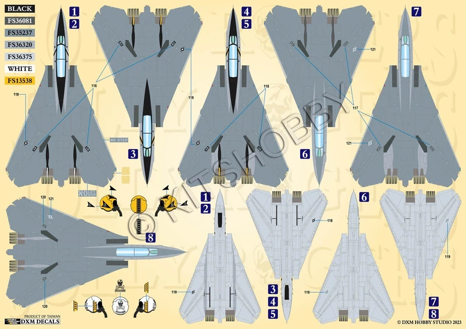 DXM decal 1/48 USN F-14B Tomcat VF-103 Jolly Rogers '00-'04 Special Album - Image 3 of 4