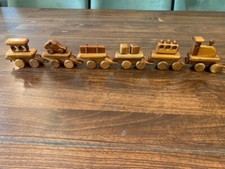 Custom Handmade Wooden Train Set w/Removable Pieces - 6 Cars 16 pieces total 