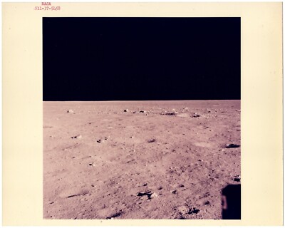 Type I Apollo 11 Red-Numbered Photograph of Tranquility Base Taken by Armstrong