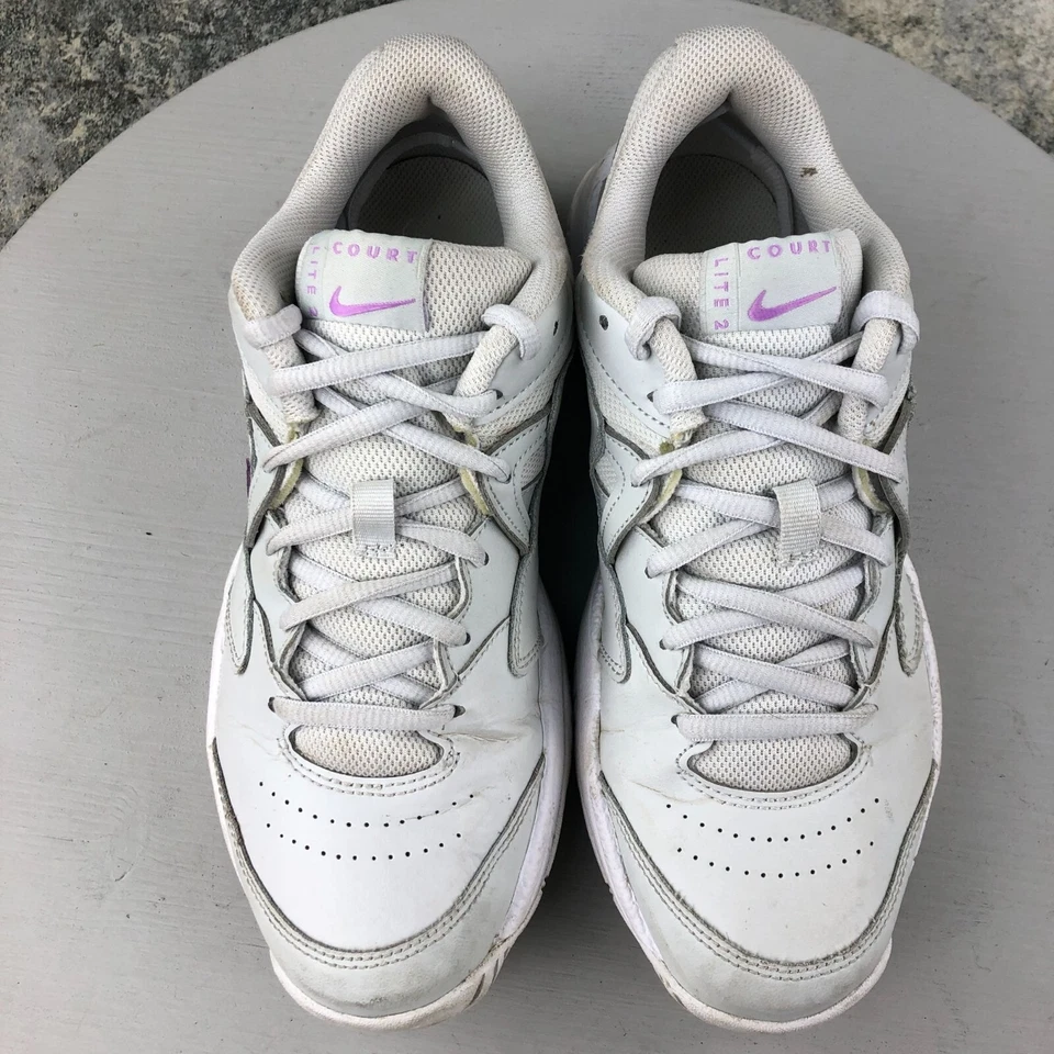 Nike Women's Size 8 Hard Court Lite 2 Grey Purple Lace-Up Sneakers AR8838-024 - Image 3 of 4