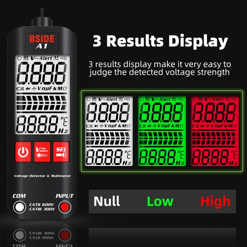 BSIDE A1 Digital Multimeter 2000Counts Current Voltage Tester True RMS Meter J1H - Picture 8 of 12
