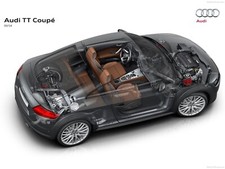 Cars audi t coupe technical Desk Mat Stitched