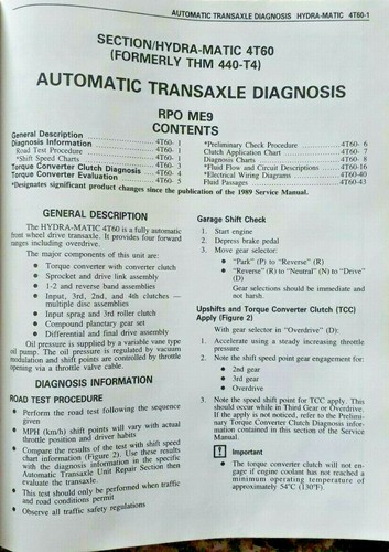 1990 GM Pontiac Bonneville Service Manual S-9010-H - Picture 5 of 5