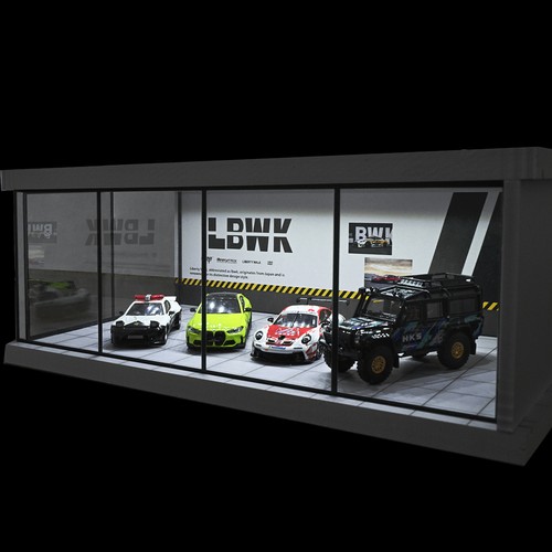 Diorama 1:64 City Car Showroom Model LED Lighting Car Garage Scene Model Display - Picture 67 of 70