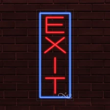 NEW "EXIT" w/BORDER VERTICAL 30x12x1 INCH LED FLEX WINDOW/WALL INDOOR SIGN 31554