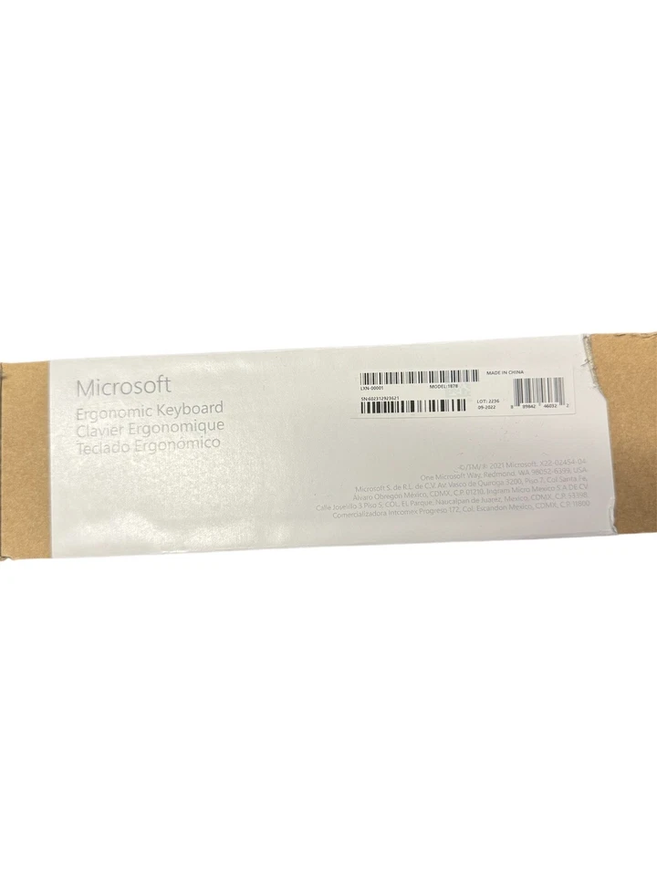 BNIB Unopened Microsoft 1878 LXN-00001 Ergonomic Wired Keyboard Black RARE - Image 2 of 4
