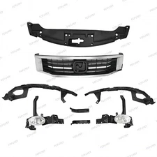 8PC For Honda ACCORD 2008-2010 Front Bumper Upper Grille Fog light Kit & Bracket