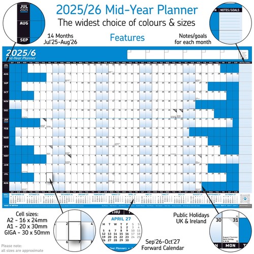 Calendario planificador de pared de medio año calendario 2025-2026 gráfico calendario académico ROSA BEBÉ - Imagen 108 de 125