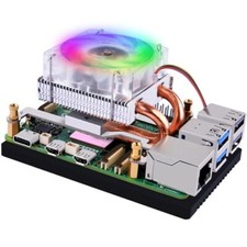 Low-Profile CPU Cooler for Raspberry Pi 5 4-Pin Fan with Aluminum Heatsink fo...