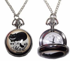 Alice in Wonderland We're All Mad Here Pendant Pocket Watch