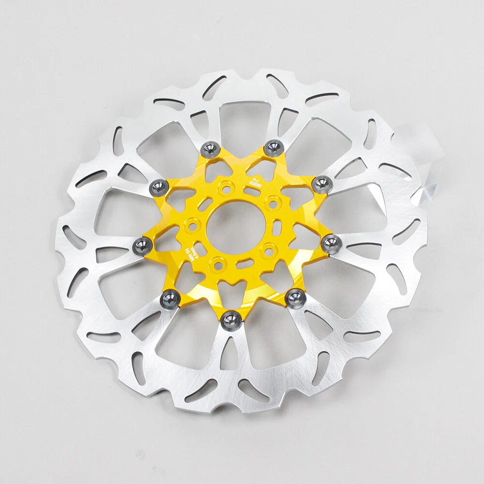 2PCS 14" Gold Floating Front Brake Rotor for Harley 2020-25 Low Rider ST FXLRS Foto 4 de 4