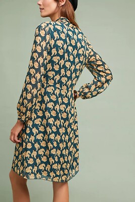 Ottod ame Femme Tie Neck Dress Italy Blue Naked Women Fun Print XXS