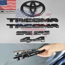 Fit for 2024-2025 Tacoma SR5 4x4 Matte Black Overlay Emblem Letters Badge 6pcs