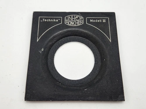 Linhof Munchen Technika Model III 4x5 Recessed Metal Lens Board w/ 42.2mm Hole