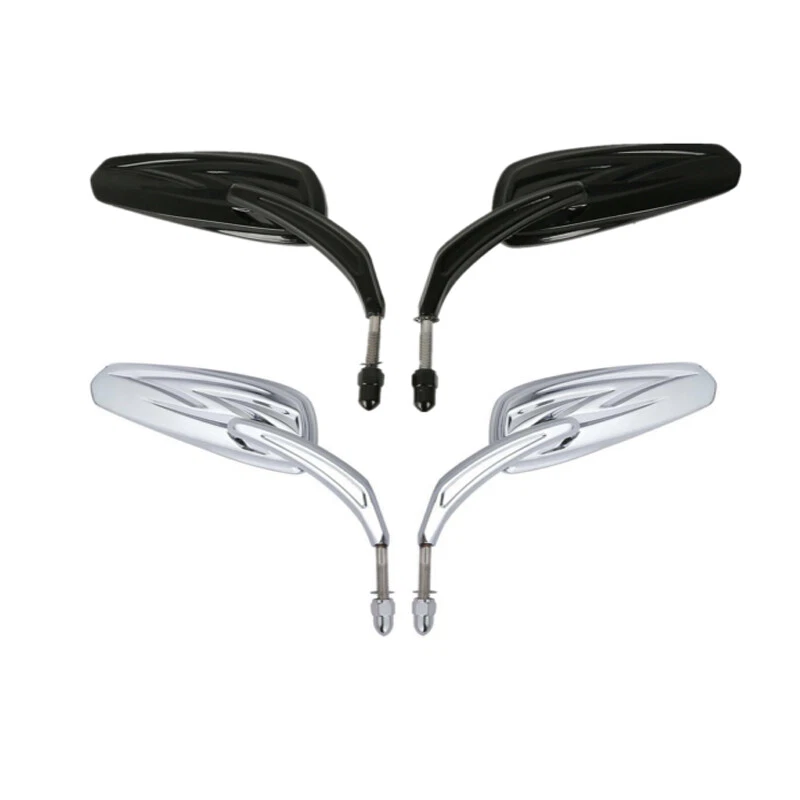 Tapered Tribal Rear View Mirrors Fit For Harley Touring Road Glide Chrome/Black