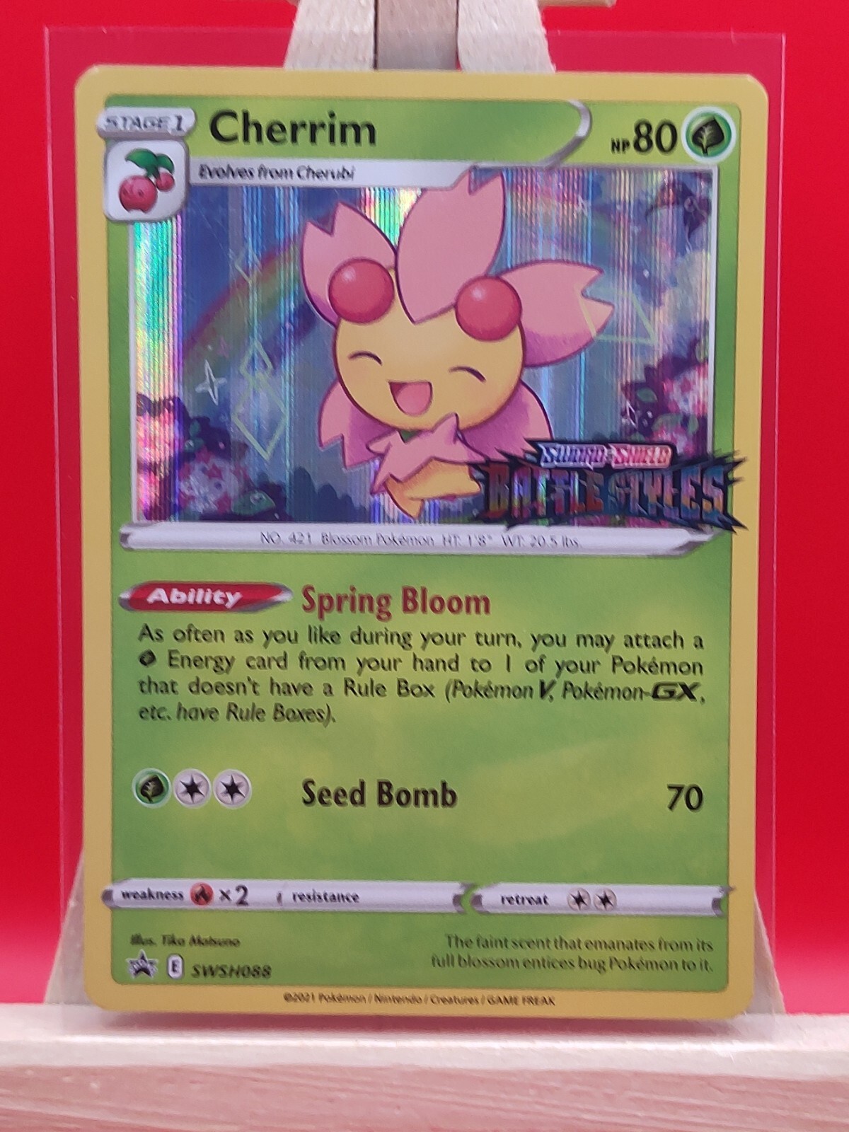 Cherrim SWSH088 Battle Styles Prerelease Holo Rare Promo Pokemon Card * New *