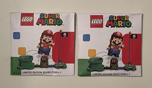 2 New & Sealed  Lego Super Mario  Coins * One Silver & One Gold *LIMITED EDITION