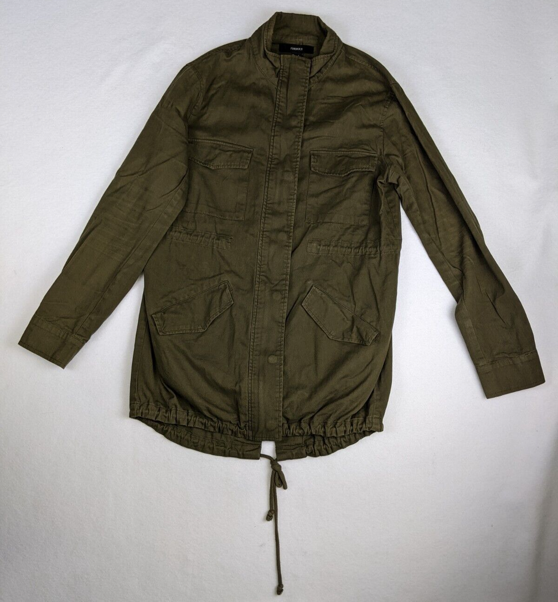 Forever 21 Women's Jacket Size S Oversized Army Green Military
