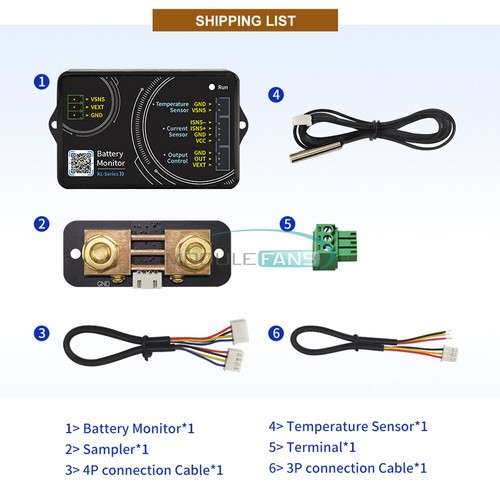 DC0-120V 100A 600A Bluetooth Coulomb Meter Voltage Current Meter Battery Monitor - Picture 17 of 27