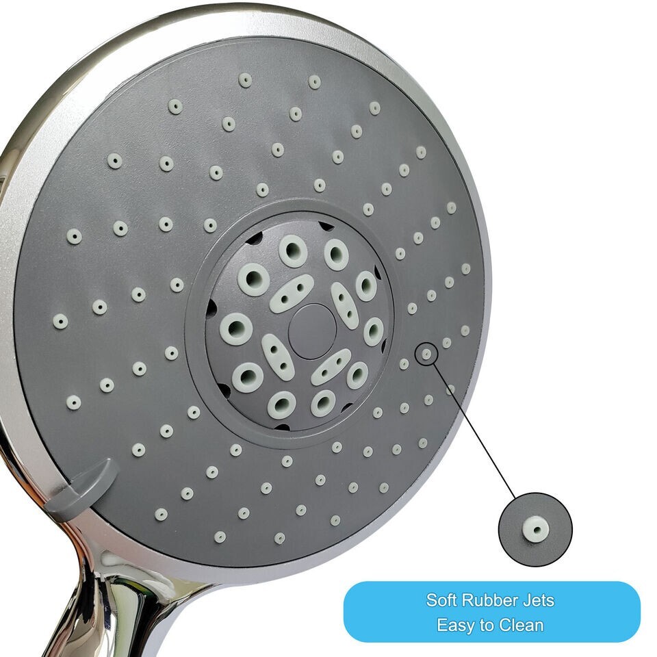 3 Mode Function Chrome Antilimescale Universal Large Shower Head 1.5M