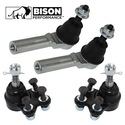 Bison Performance 4pc Front Lower Ball Joints Outer Tie Rods Kit For Buick Chevy