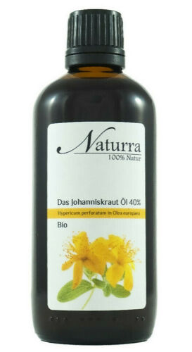 Naturra BIO Johanniskrautöl Johanniskraut Mazerat 40% Rotöl 100ml Glas Olivenöl - Photo 1/12