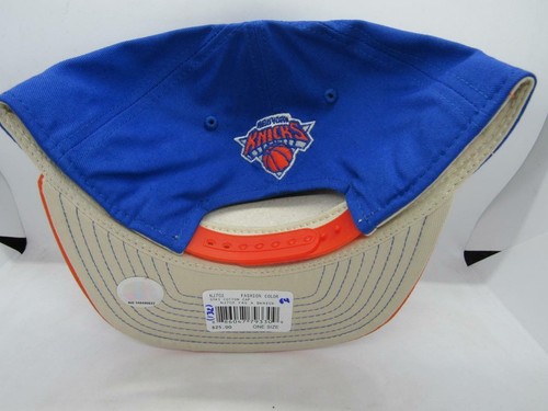 New York Knicks Mens Blue Orange Size OSFA Adidas Snapback Flat Brim Hat $25 - Picture 4 of 8
