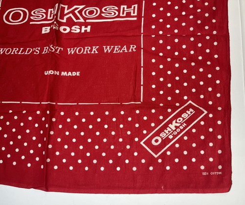 VTG Osh Kosh Union Made Red Polka Dots Bandana Tapestry Handkerchief 21.5” - 第 5/12 張圖片