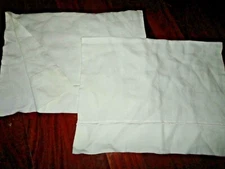 SIMPLE & OPULENCE STONE WASHED WHITE SATIN EMBROIDERED (2) STANDARD PILLOWCASES