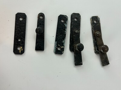 5 vintage 3 inch black cast metal Shutter Latch Catch Cabinet Salvage Lock Part