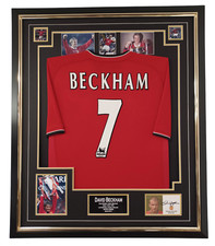 Rare David Beckham of United Signed Display with SHIRT Jersey Autographed
