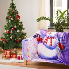 Christmas Blanket Snowman ffleece Throw Blanket SOFT Adults Teens Kids 60"*50" 
