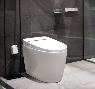 Automatic Smart Toilet Elongated Tankless Dual Flush Ceramic Bidet with Remote