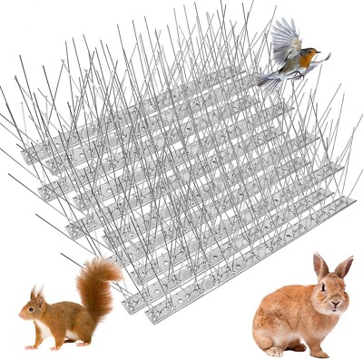 12 Pack Bird Spikes 13'' w/Stainless Steel Base Bird Repellent Arrow Pigeon Fence