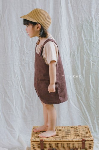 Kids Suspender Pants Button Shoulder Straps Trouser Solid Jean Brown - Picture 5 of 9
