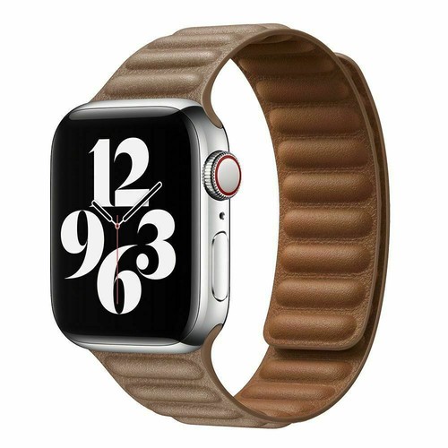 Correa de reloj eslabón de cuero para Apple iWatch Series 9 8 7 6 5 3 2 SE magnético - Imagen 31 de 38