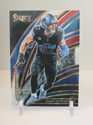 2025 Panini Select Aidan Hutchinson Club Level Tri-Color Prizm #/249 Lions