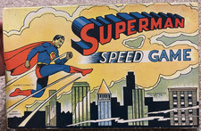 1940's SUPERMAN SPEED GAME DC Board Game Milton Bradley Missing Pieces 2nd Issue