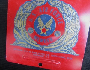 License plate topper US Air Force Member 1952