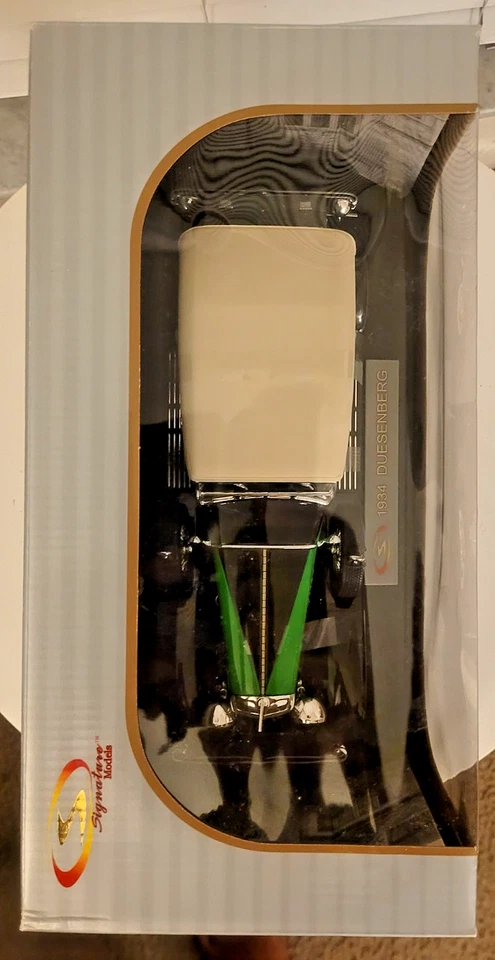 Signature Models 1934 Duesenberg Model J Black Green Diecast 1/18 New In Box - Image 3 of 4